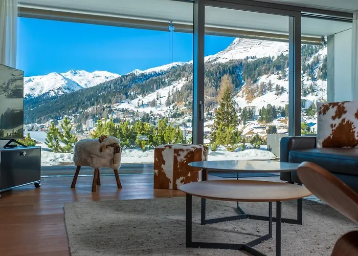 Luxury Davos Apt For 4 With Panorama Terrace & 5-Star Hotel Spa Access Davos